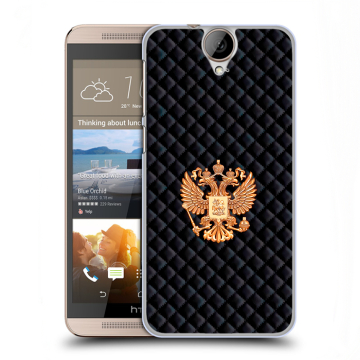 Пластиковый чехол на HTC One E9+ с принтом Герб России принт