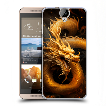 Пластиковый чехол на HTC One E9+ с принтом Золотой дракон Пластиковый чехол на HTC One E9+ с принтом Золотой дракон