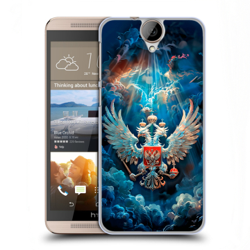 Пластиковый чехол на HTC One E9+ с принтом Герб флаг России