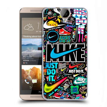 Пластиковый чехол на HTC One E9+ с принтом найк nike черный Пластиковый чехол на HTC One E9+ с принтом найк nike черный