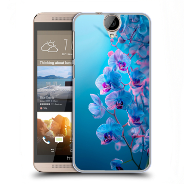 Пластиковый чехол на HTC One E9+ с принтом голубые орхидеи