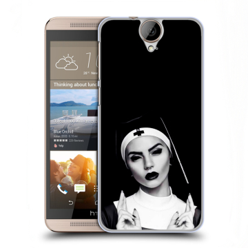 Пластиковый чехол на HTC One E9+ с принтом монашка