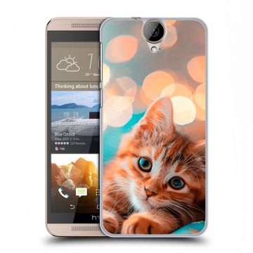 Пластиковый чехол на HTC One E9+ с принтом котик