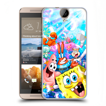 Пластиковый чехол на HTC One E9+ с принтом спанчбоб спанч боб