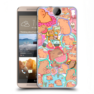 Пластиковый чехол на HTC One E9+ с принтом капибары