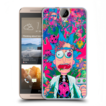Пластиковый чехол на HTC One E9+ с принтом Рик и Морти Rick Morty