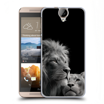 Пластиковый чехол на HTC One E9+ с принтом Лев кошки
