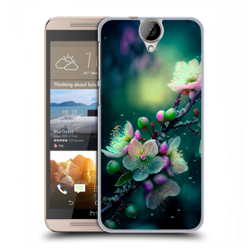 Пластиковый чехол на HTC One E9+ с принтом Цветы и мрамор Пластиковый чехол на HTC One E9+ с принтом Цветы и мрамор