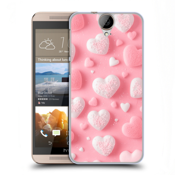 Пластиковый чехол на HTC One E9+ с принтом Сердечки