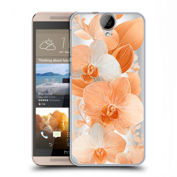Пластиковый чехол на HTC One E9+ с принтом Бежевые цветы