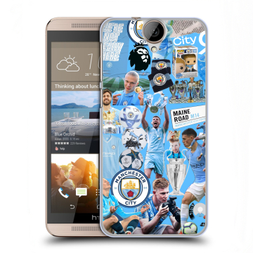 Пластиковый чехол на HTC One E9+ с принтом Man City Манчестер Сити
