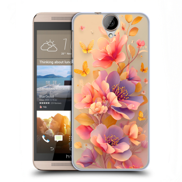 Пластиковый чехол на HTC One E9+ с принтом Цветы и бабочки