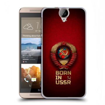 Пластиковый чехол на HTC One E9+ с принтом Флаг Герб СССР