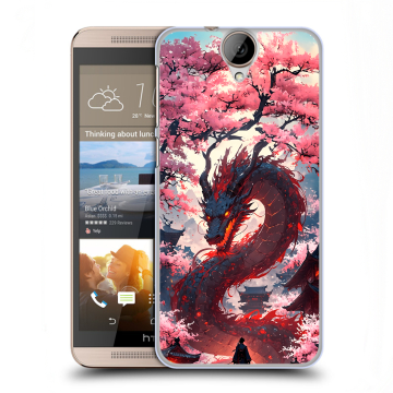 Пластиковый чехол на HTC One E9+ с принтом Дракон Японский