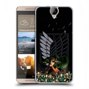 Пластиковый чехол на HTC One E9+ с принтом Атака титанов