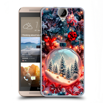 Пластиковый чехол на HTC One E9+ с принтом Новый год