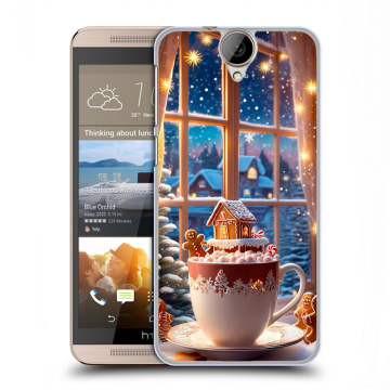 Пластиковый чехол на HTC One E9+ с принтом Новый год