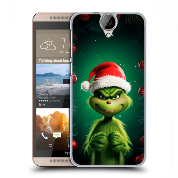 Пластиковый чехол на HTC One E9+ с принтом Гринч Новый год Рождество