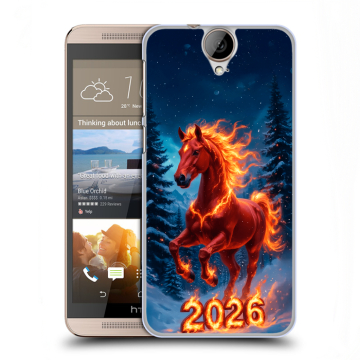 Пластиковый чехол на HTC One E9+ с принтом Новый год коня