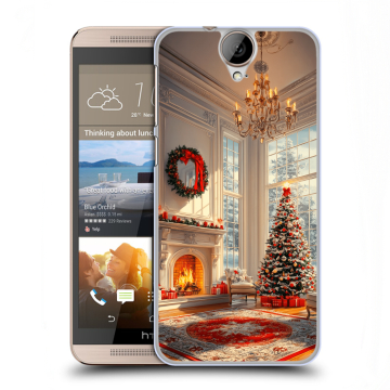 Пластиковый чехол на HTC One E9+ с принтом Новый год