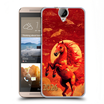 Пластиковый чехол на HTC One E9+ с принтом Новый год