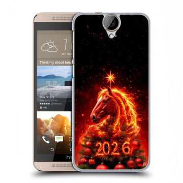 Пластиковый чехол на HTC One E9+ с принтом Новый год