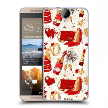 Пластиковый чехол на HTC One E9+ с принтом Новый год