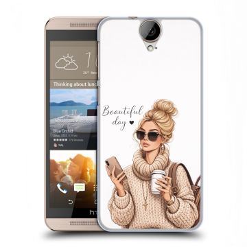 Пластиковый чехол на HTC One E9+ с принтом женский