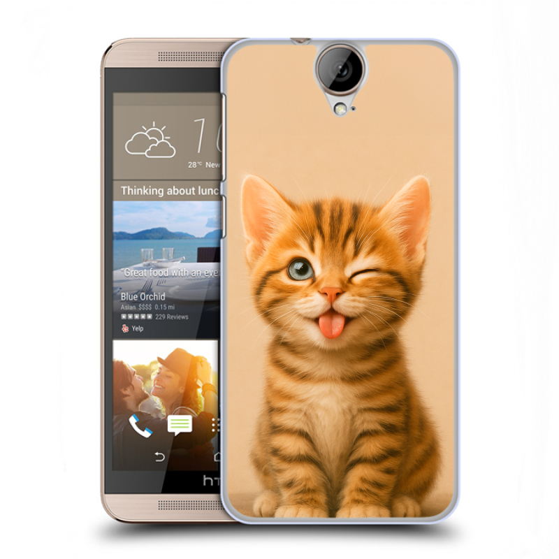 Пластиковый чехол на HTC One E9+ с принтом котенок Пластиковый чехол на HTC One E9+ с принтом котенок