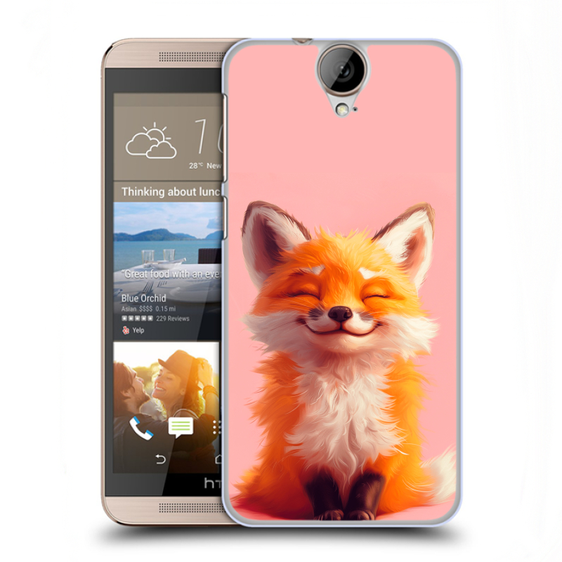 Пластиковый чехол на HTC One E9+ с принтом милая лиса Пластиковый чехол на HTC One E9+ с принтом милая лиса