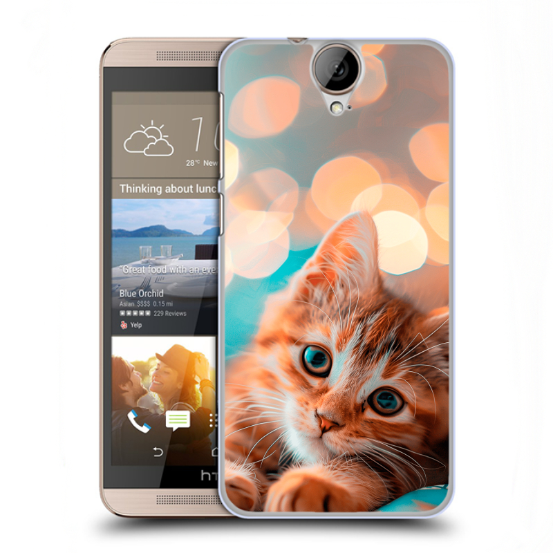 Пластиковый чехол на HTC One E9+ с принтом котик Пластиковый чехол на HTC One E9+ с принтом котик