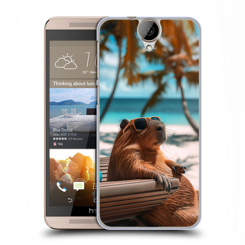 Пластиковый чехол на HTC One E9+ с принтом Капибара Пластиковый чехол на HTC One E9+ с принтом Капибара