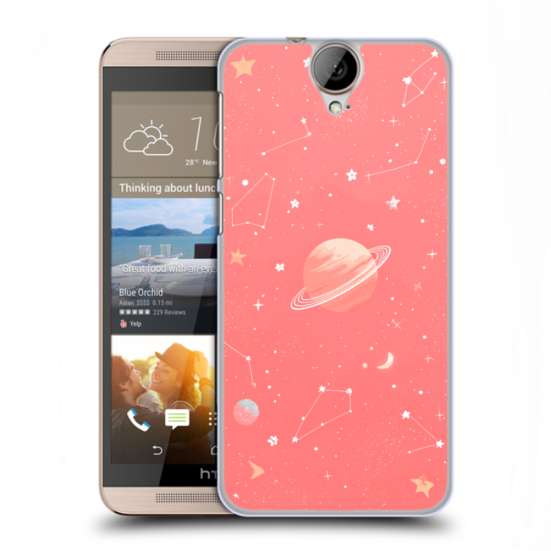 Пластиковый чехол на HTC One E9+ с принтом Розовый космос Пластиковый чехол на HTC One E9+ с принтом Розовый космос