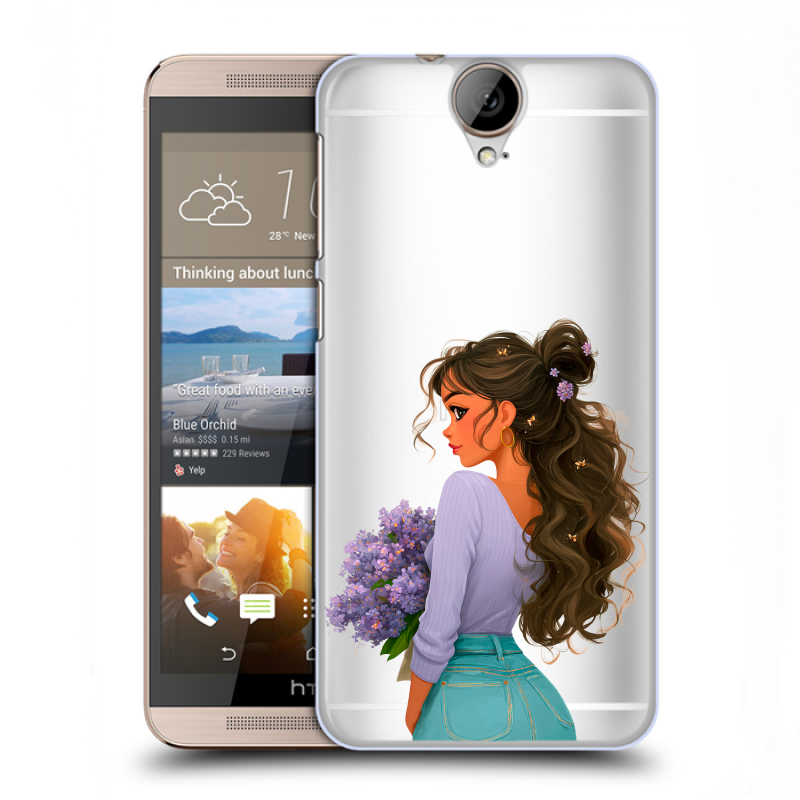 Пластиковый чехол на HTC One E9+ с принтом девушка цветы Пластиковый чехол на HTC One E9+ с принтом девушка цветы
