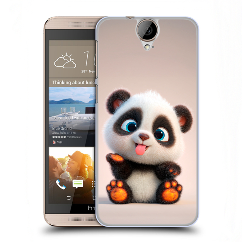 Пластиковый чехол на HTC One E9+ с принтом милая панда Пластиковый чехол на HTC One E9+ с принтом милая панда