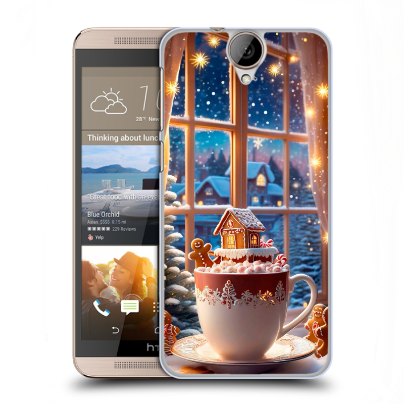 Пластиковый чехол на HTC One E9+ с принтом Новый год Пластиковый чехол на HTC One E9+ с принтом Новый год