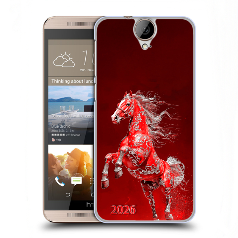Пластиковый чехол на HTC One E9+ с принтом Новый год Пластиковый чехол на HTC One E9+ с принтом Новый год