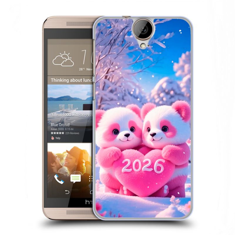 Пластиковый чехол на HTC One E9+ с принтом Новый год Пластиковый чехол на HTC One E9+ с принтом Новый год