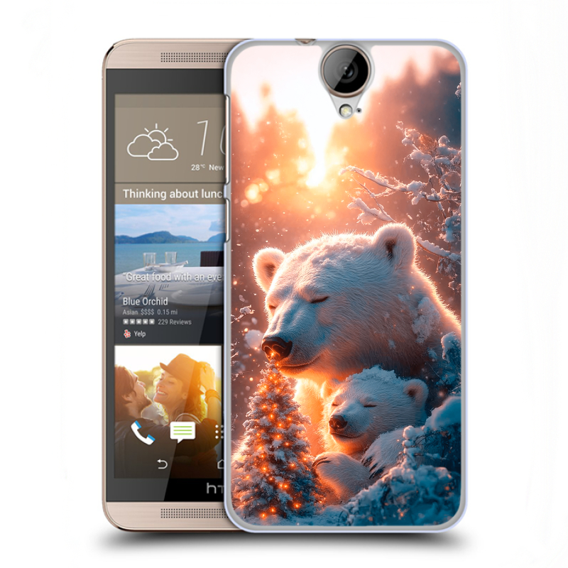 Пластиковый чехол на HTC One E9+ с принтом Новый год Пластиковый чехол на HTC One E9+ с принтом Новый год