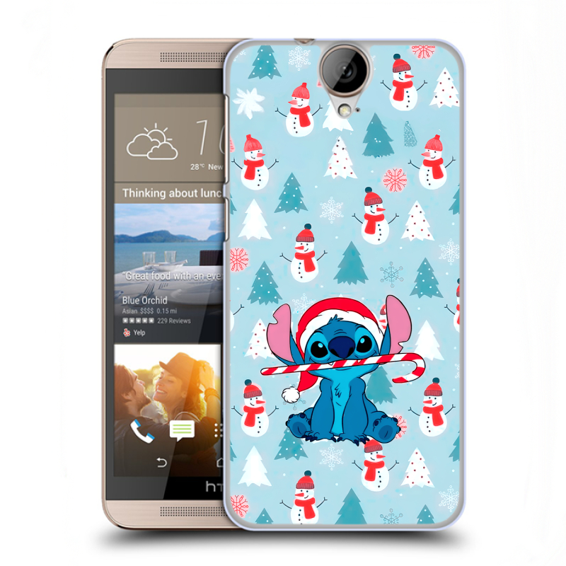 Пластиковый чехол на HTC One E9+ с принтом Стич Новый год Пластиковый чехол на HTC One E9+ с принтом Стич Новый год
