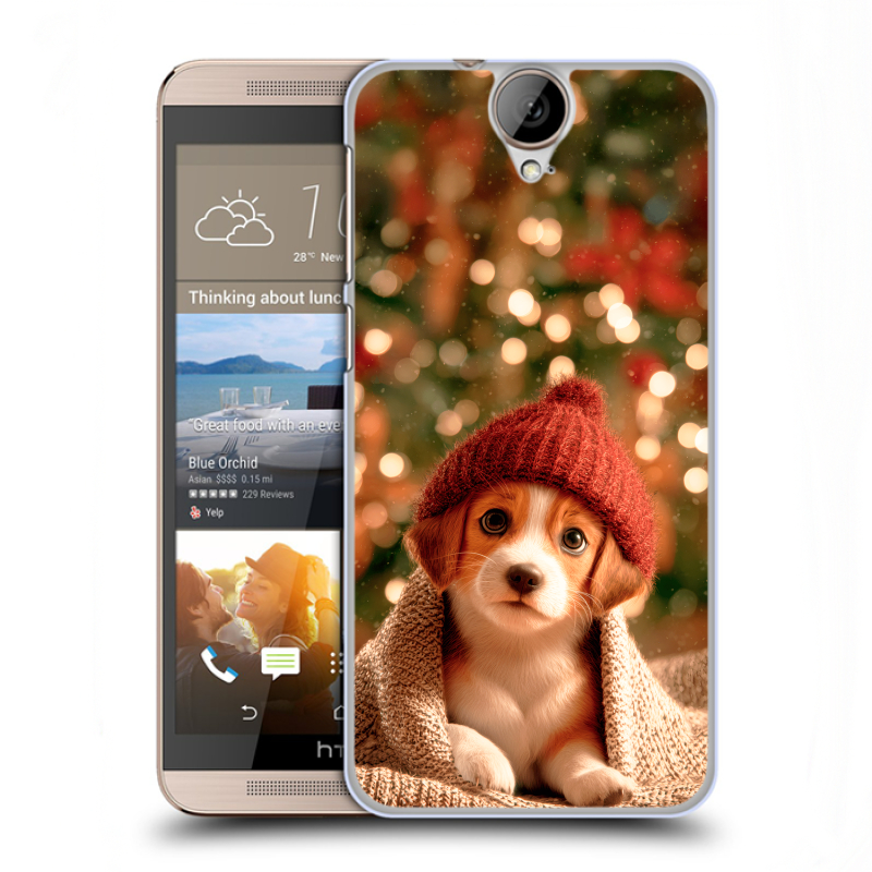 Пластиковый чехол на HTC One E9+ с принтом Новый год Пластиковый чехол на HTC One E9+ с принтом Новый год