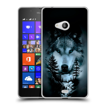 Силиконовый чехол на Microsoft Lumia 540 с принтом Лесной волк Силиконовый чехол на Microsoft Lumia 540 с принтом Лесной волк