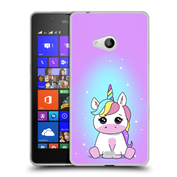 Силиконовый чехол на Microsoft Lumia 540 с принтом Единорог Силиконовый чехол на Microsoft Lumia 540 с принтом Единорог