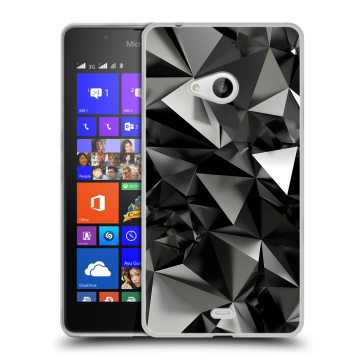 Силиконовый чехол на Microsoft Lumia 540 с принтом Черные кристаллы