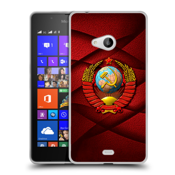 Силиконовый чехол на Microsoft Lumia 540 с принтом Герб СССР Силиконовый чехол на Microsoft Lumia 540 с принтом Герб СССР