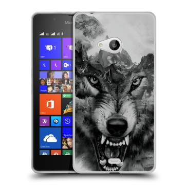 Силиконовый чехол на Microsoft Lumia 540 с принтом Волк