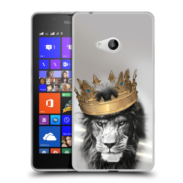 Силиконовый чехол на Microsoft Lumia 540 с принтом Лев с короной Силиконовый чехол на Microsoft Lumia 540 с принтом Лев с короной