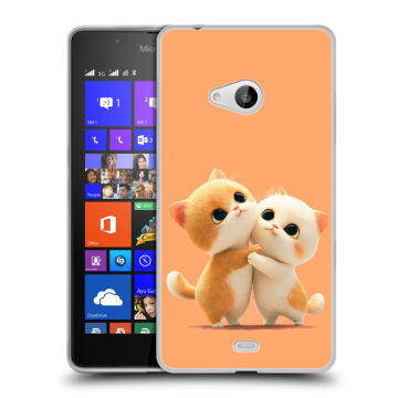 Силиконовый чехол на Microsoft Lumia 540 с принтом Милые котики Силиконовый чехол на Microsoft Lumia 540 с принтом Милые котики
