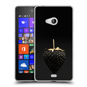 Силиконовый чехол на Microsoft Lumia 540 с принтом Черная клубника Силиконовый чехол на Microsoft Lumia 540 с принтом Черная клубника