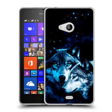 Силиконовый чехол на Microsoft Lumia 540 с принтом Волки Силиконовый чехол на Microsoft Lumia 540 с принтом Волки
